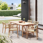 Mesa de Jardim Extensível 6 a 8 Lugares em Madeira 75x100x220|280cm Mel Oasis Naterial